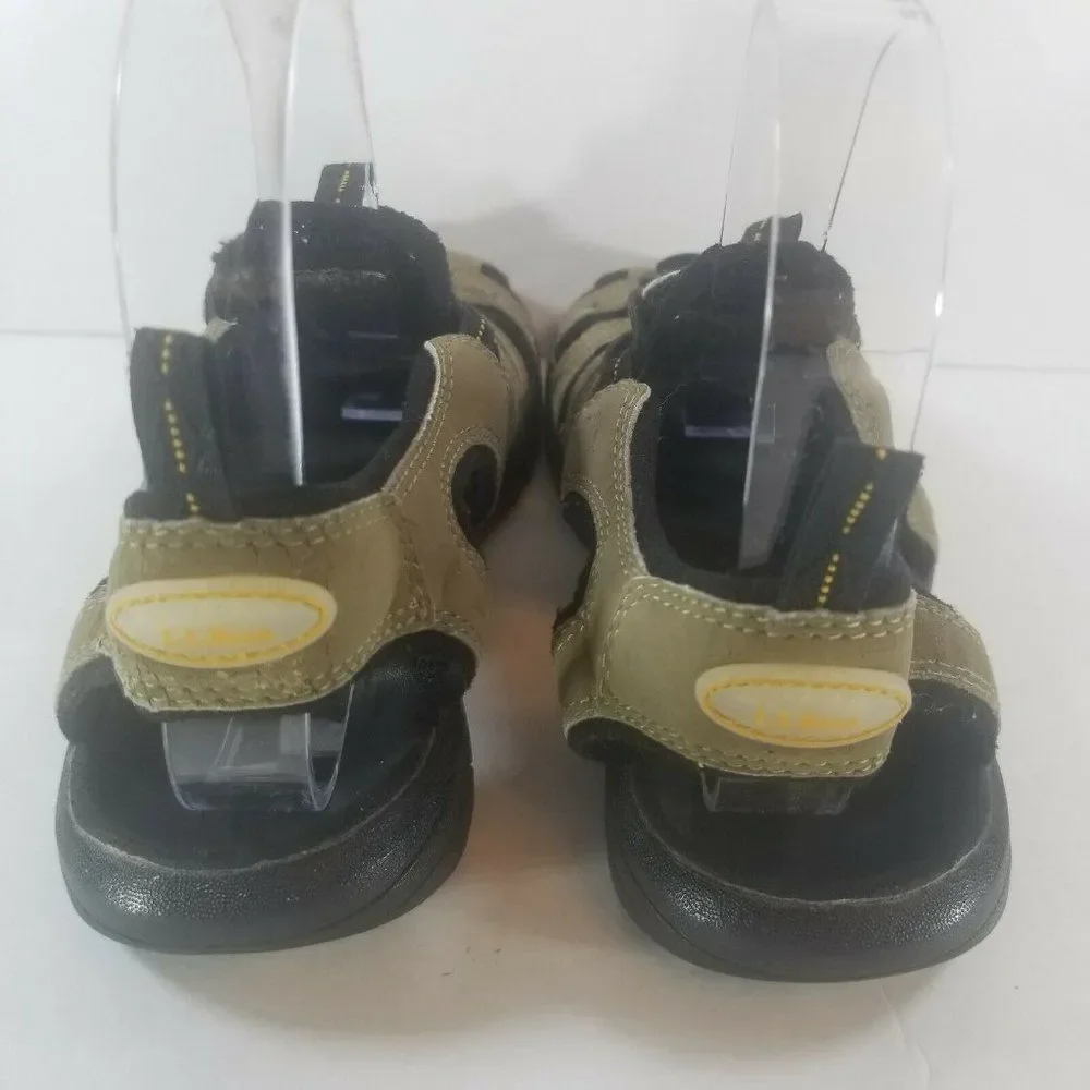 LL BEAN Kids Size 4 Brown Black Water Outdoors Bungie Shoes Sandals